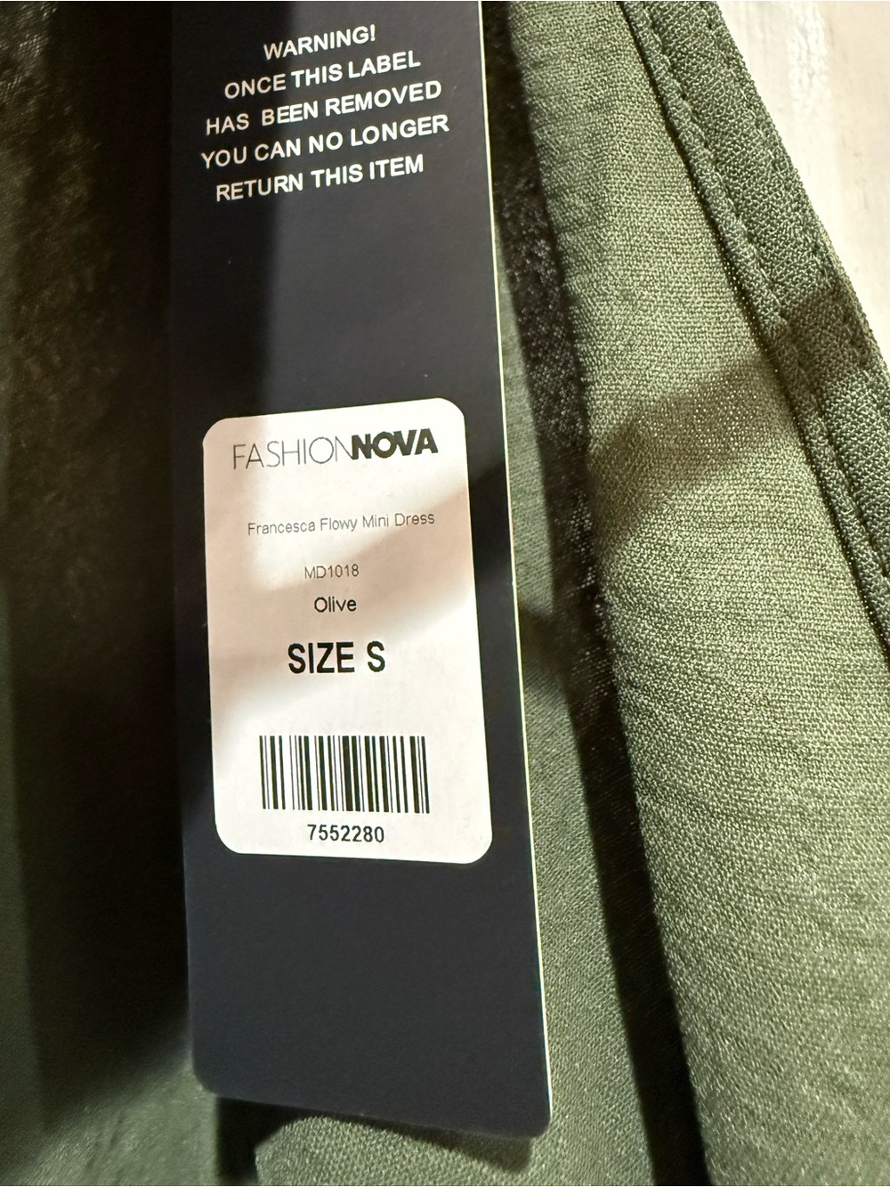 Fashion Nova Olive Francesca Flowy Mini Dress - Picture 3 of 3